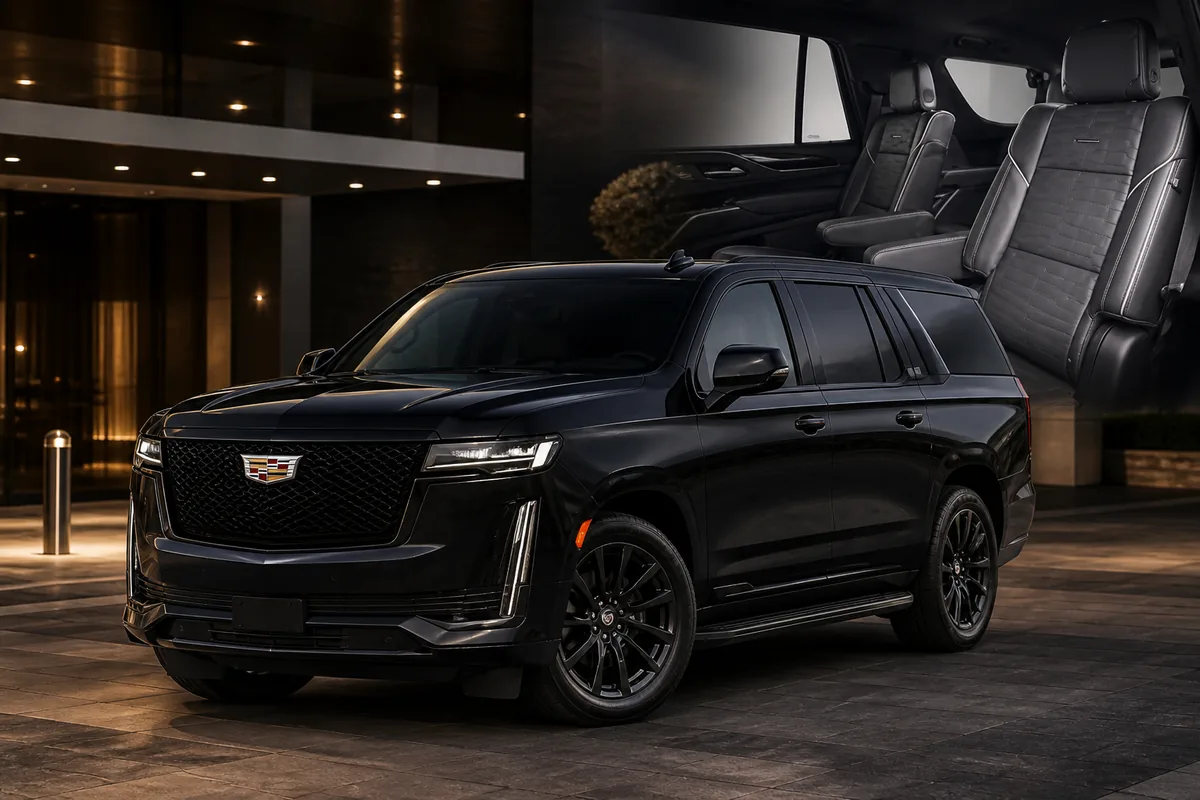 Black Cadillac Escalade premium SUV