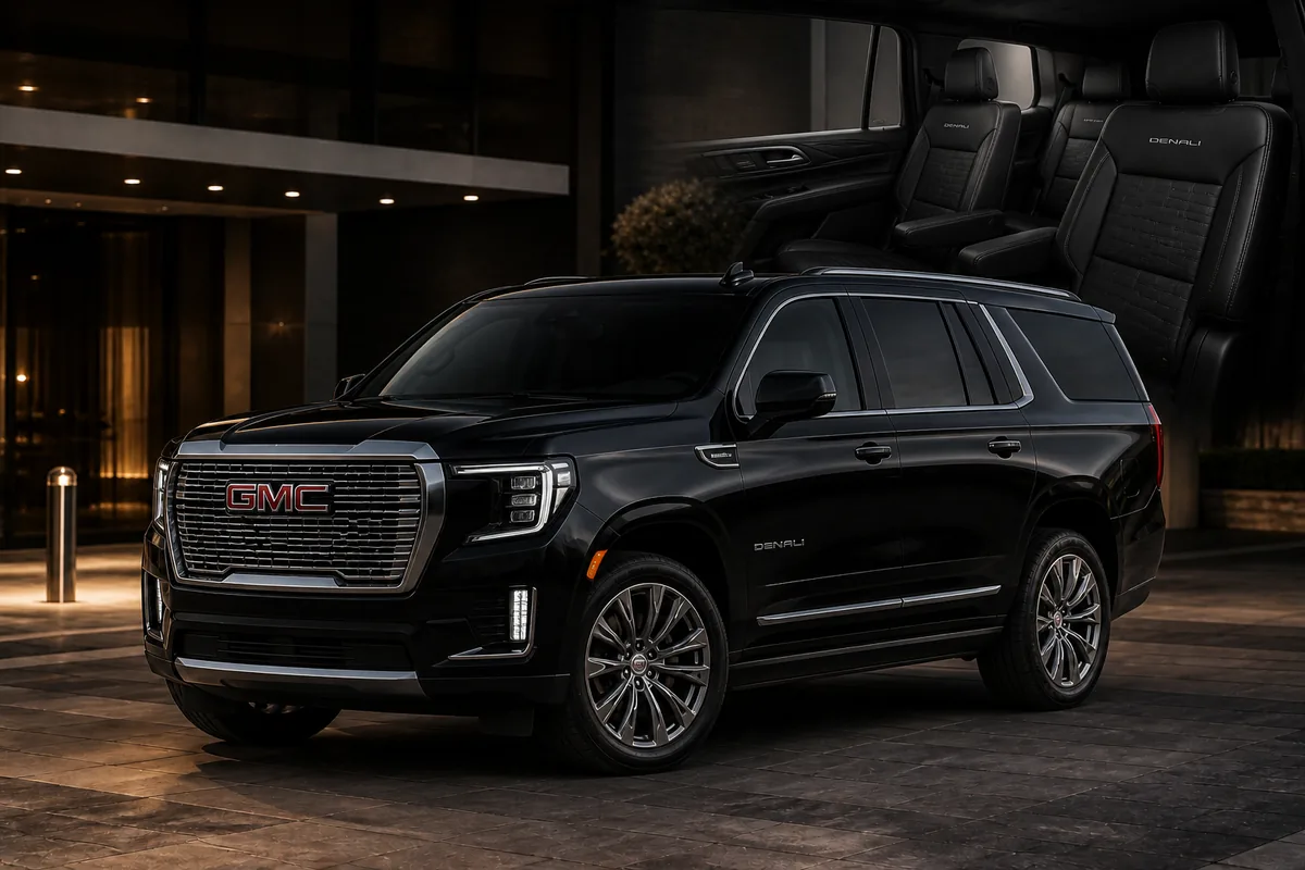 Black GMC Yukon Denali full-size SUV