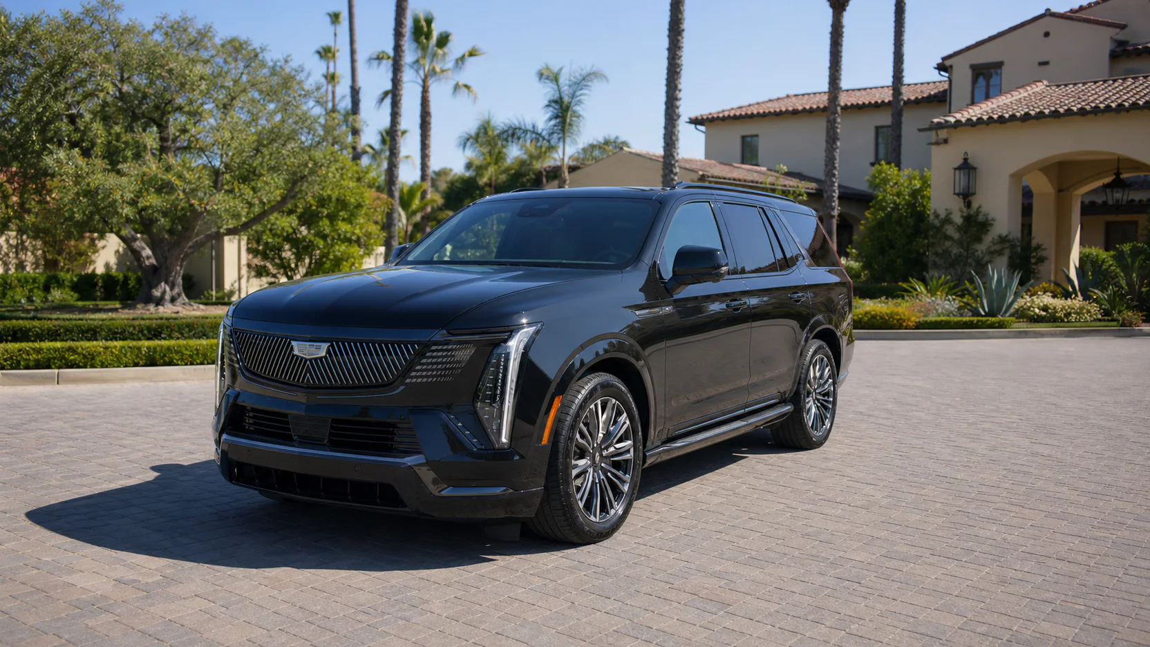Black Cadillac Escalade prepared for Gate and Mile customers